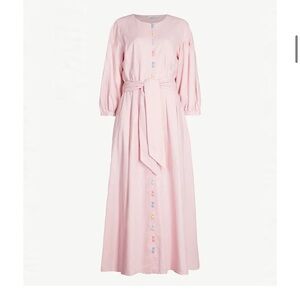 Olivia Rubin Annie Contrast Button Tie Waist Dress